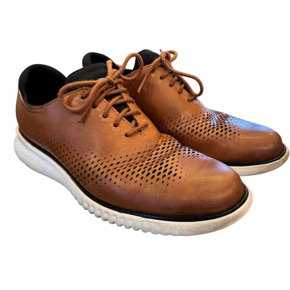 Cole Haan Zerogrand Stitchlite Oxford British Tan Leather C27879 Mens 7.5 M
